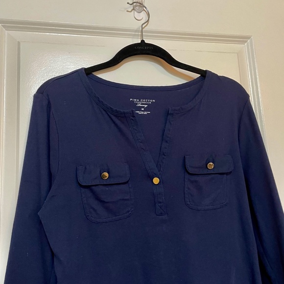 PIMA COTTON PIMA COTTON NAVY BLUE TOP SIZE M - Picture 3 of 5